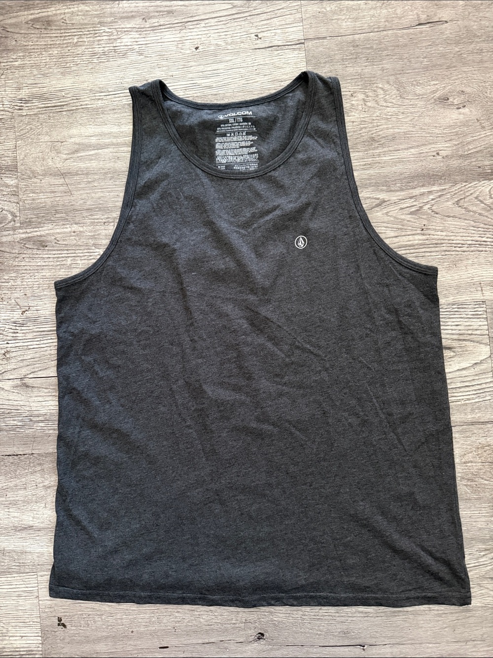 Volcom Men's Dark Gray Logo Tank